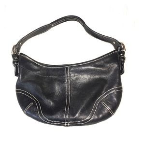 Vintage 1941 COACH Soho Black Leather Small Hobo